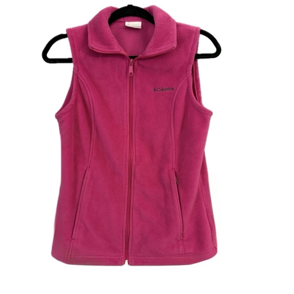 Columbia Benton Springs Fleece Vest Jacket Full Zip Sz Small Pink Bust 36.75” - Picture 6 of 8